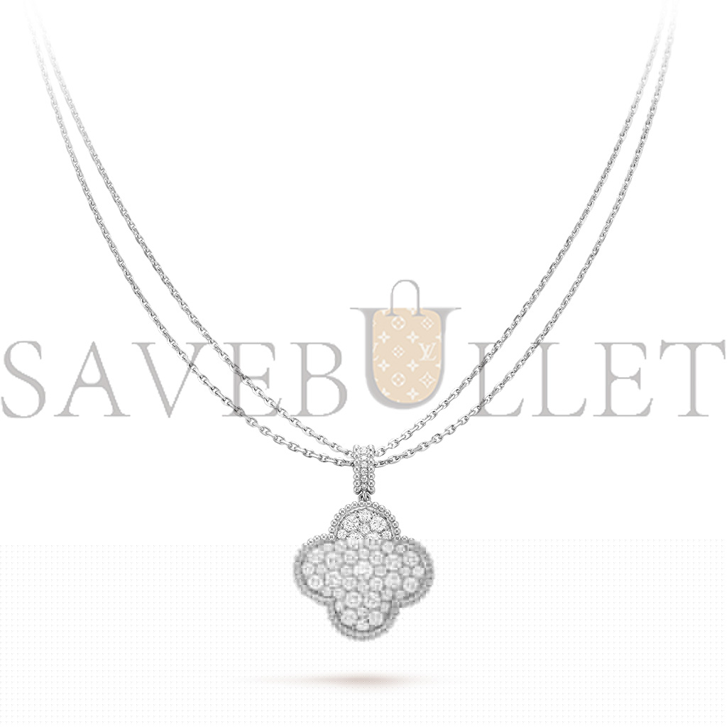 v*n cl**f & ar**ls magic alhambra long necklace, 1 motif - white gold, Di*m*nd  vcaro49o00